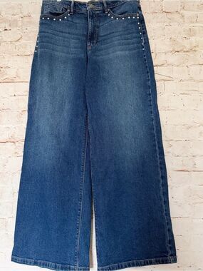 Nine West wide leg studded jeans
